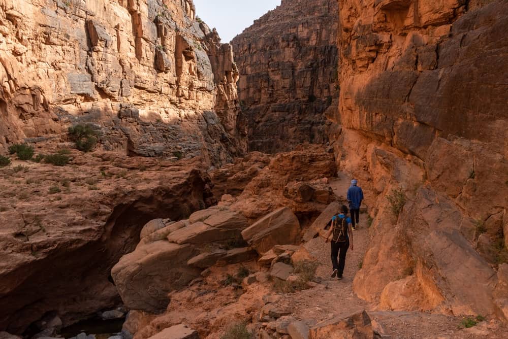 Rugged Amtoudi canyon in the Anti-Atlas mountains on the return route to Agadir