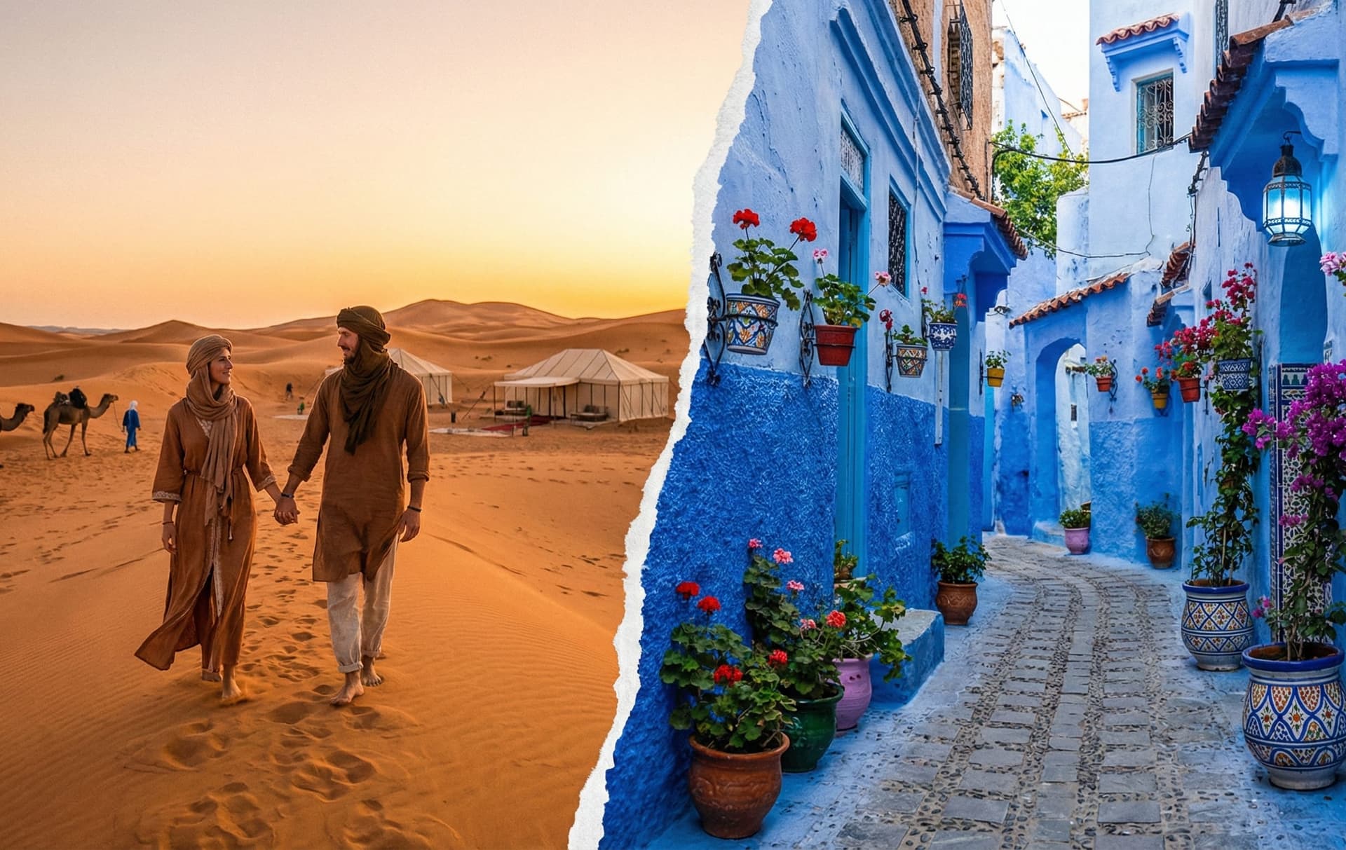 Couple enjoying Honeymoon in Merzouga