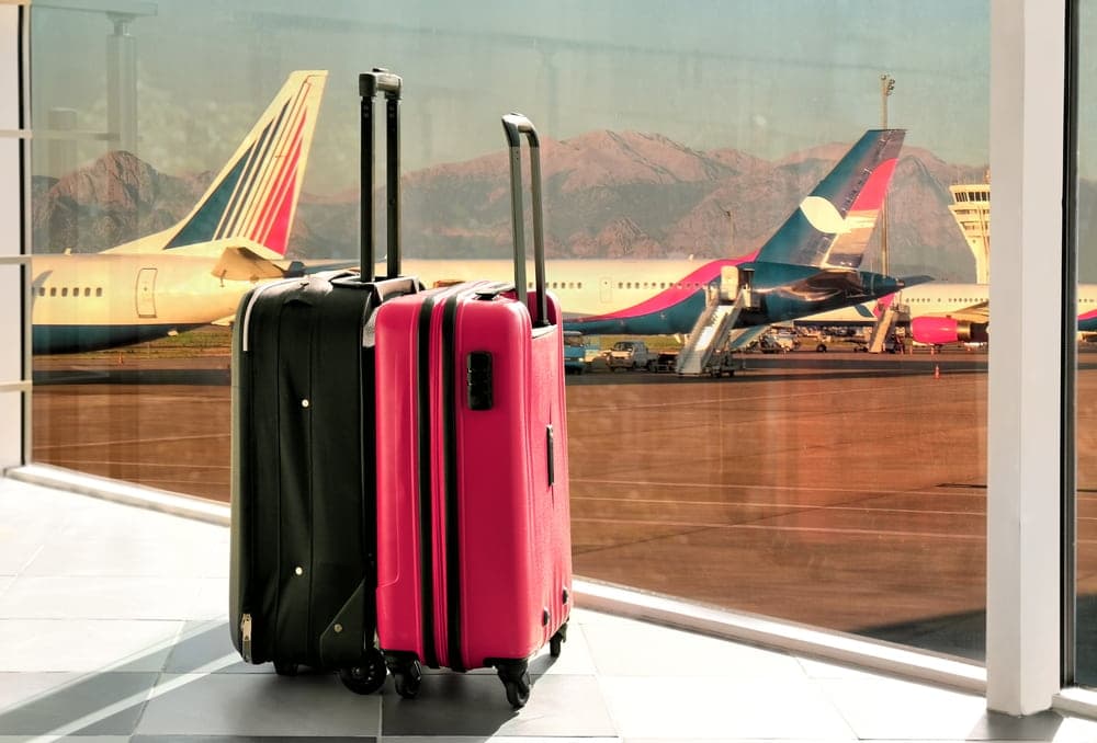 Luggage ready for departure at Mohammed V International Airport, Casablanca