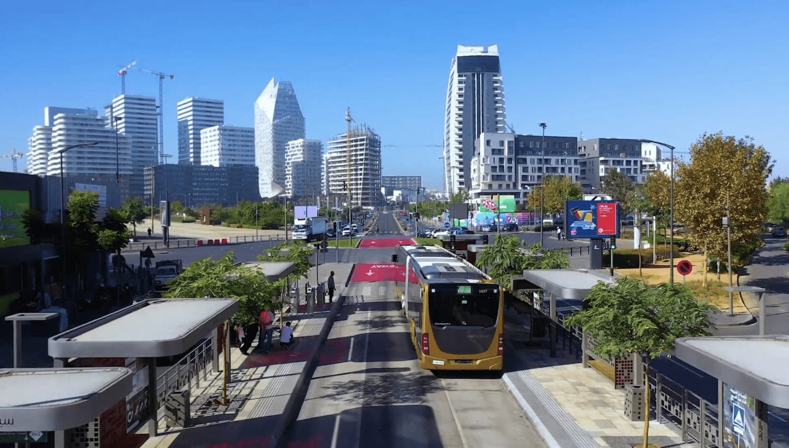 Modern skyline of Casablanca Finance City in the upscale Anfa district