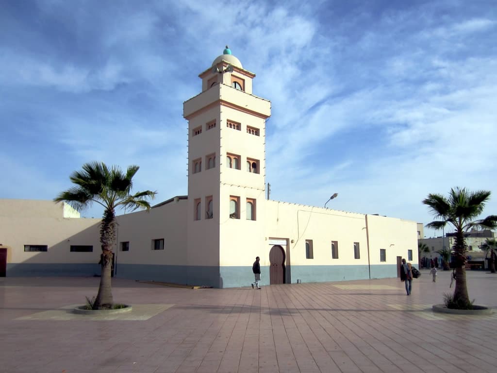 Historic mosque in a residential neighborhood of Dakhla, Morocco