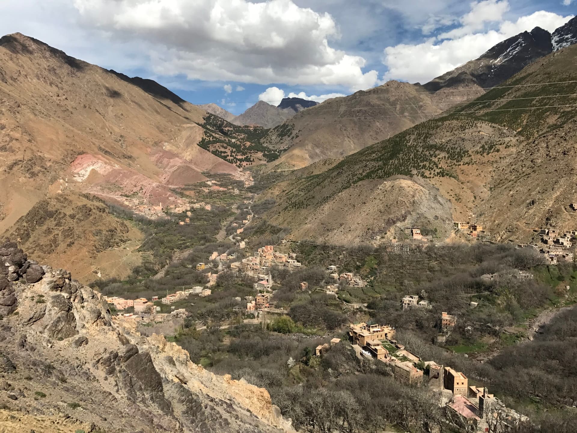 Trekking route above Imlil near the village of Tamatert, High Atlas, Morocco