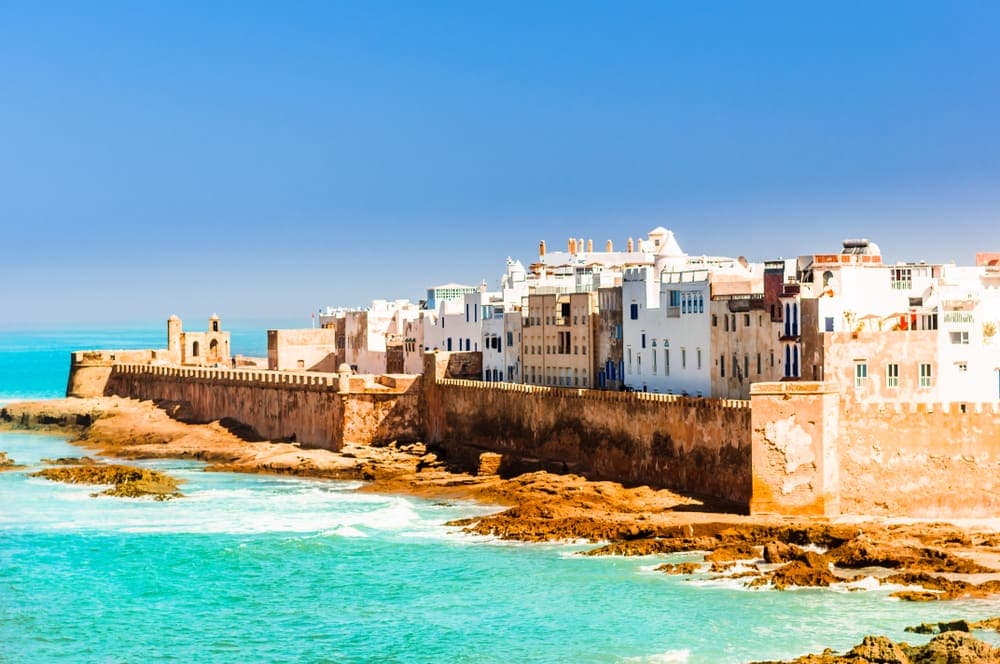 Aerial view of Essaouira near the Bab Sbaa gate, Morocco