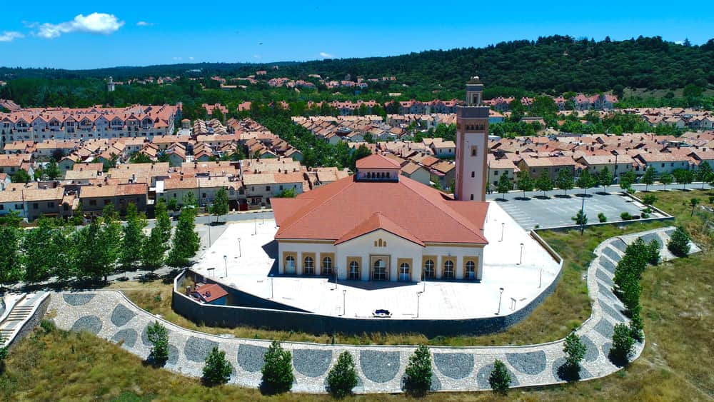 Ifrane's red-roofed, European-style architecture nestled in the Middle Atlas