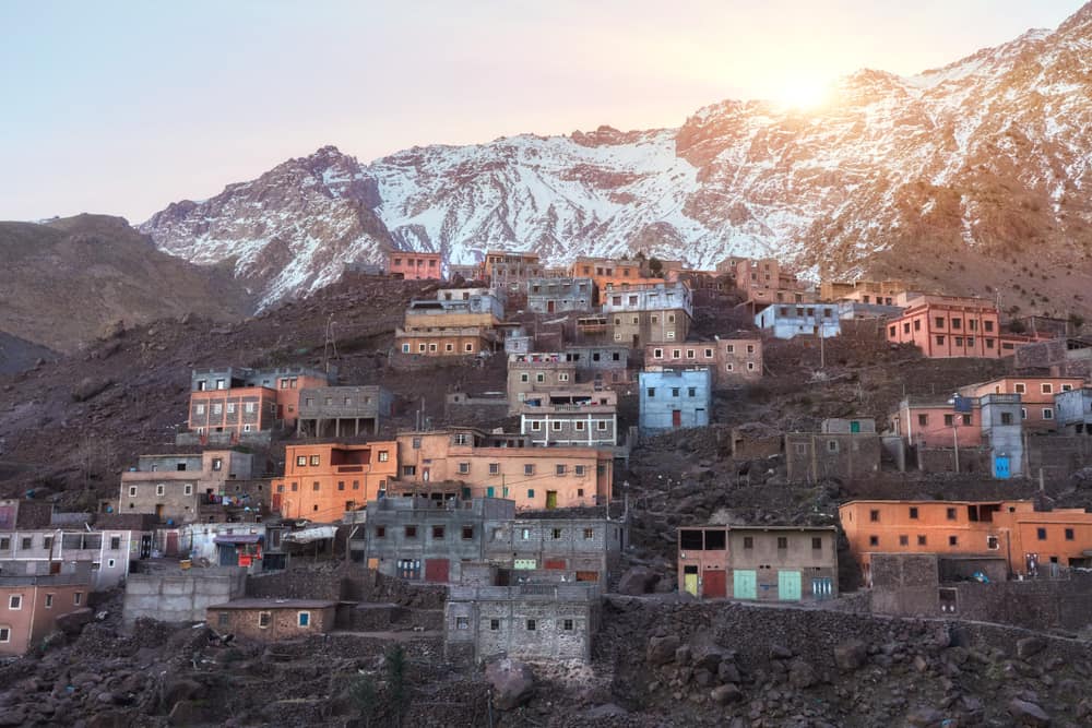 Village view of Imlil near the Kasbah du Toubkal trailhead, High Atlas, Morocco