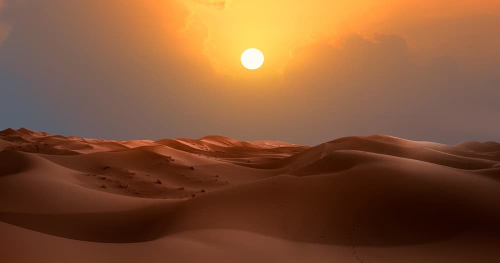 Dayet Srij seasonal lake landscape near Merzouga after seasonal rains, Morocco
