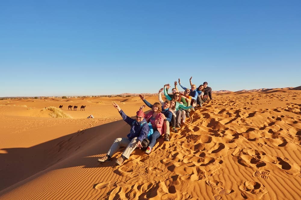 Dayet Srij lake basin in the desert near Merzouga, Morocco