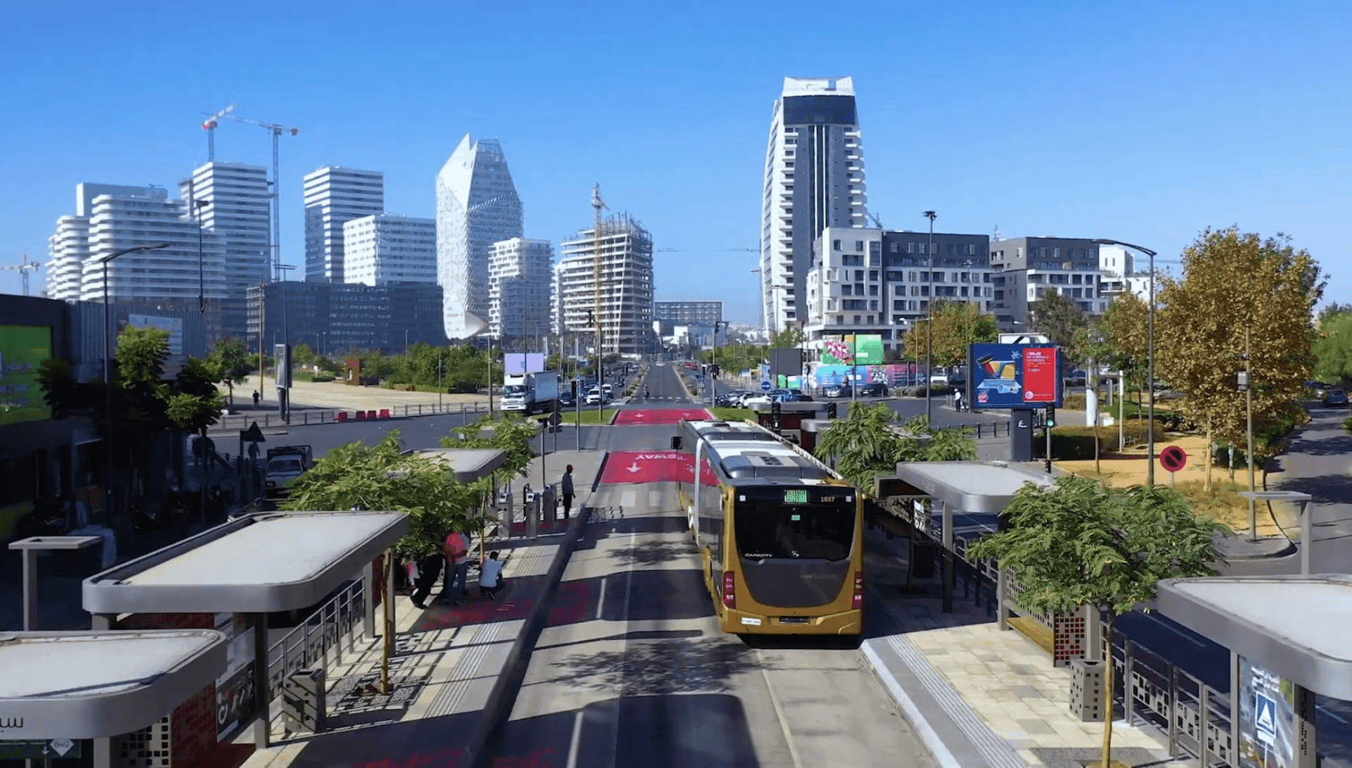 Modern skyline of Casablanca Finance City in the upscale Anfa district