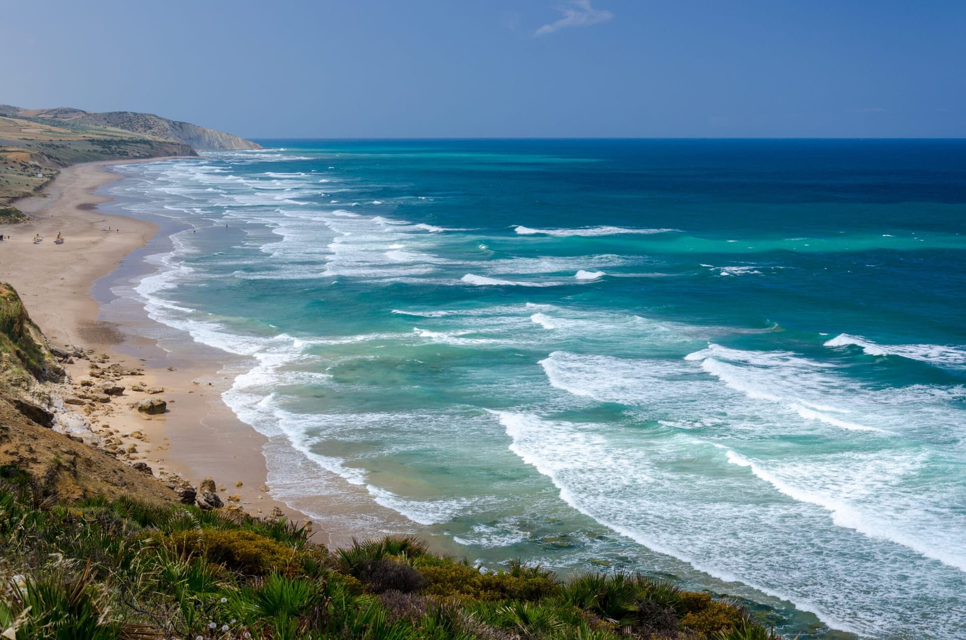 Wild coastal beach near Briech and Sidi Mghait, close to Asilah, Morocco