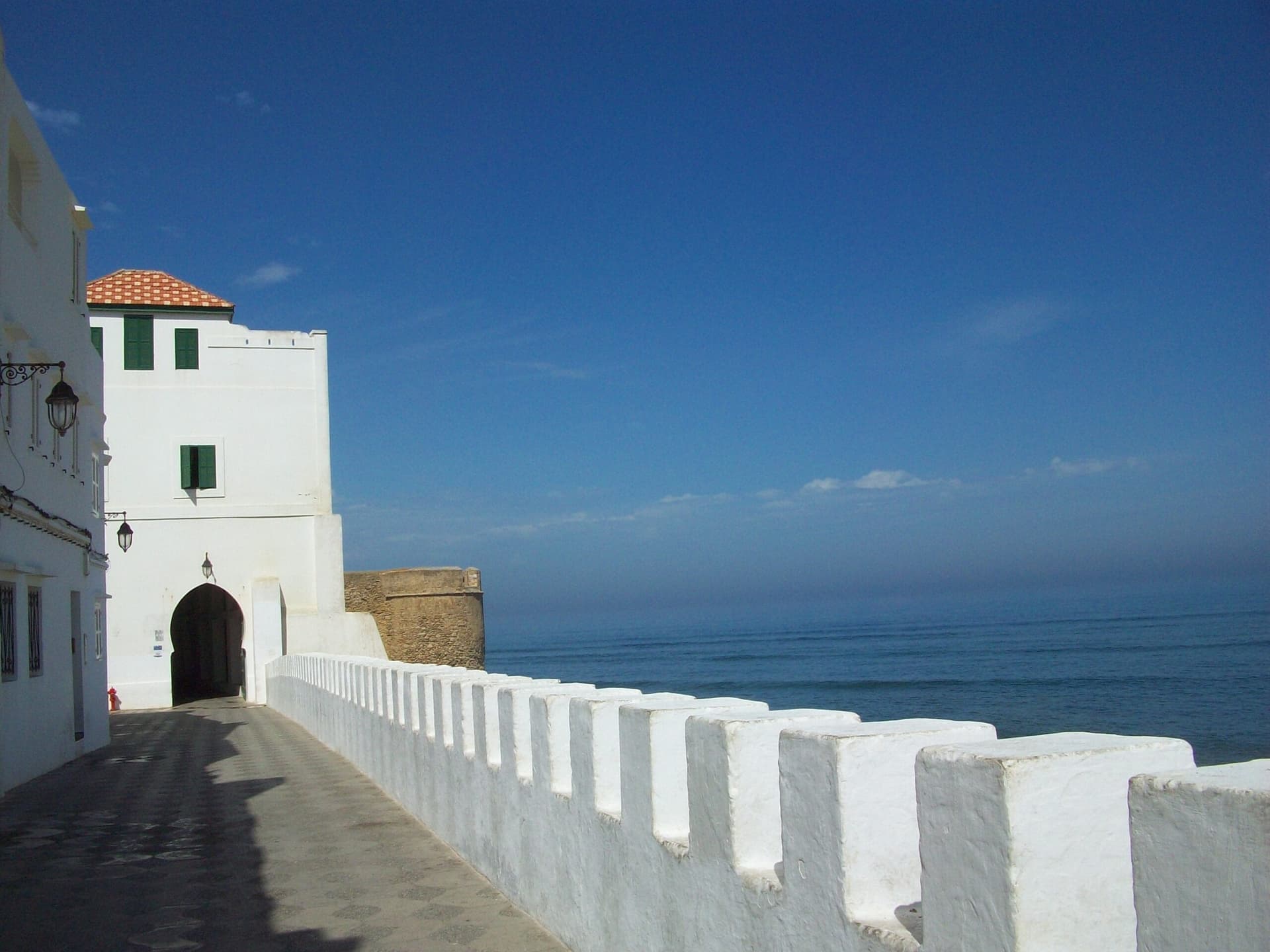 Seafront and town beach along the Atlantic coast in Asilah, Morocco