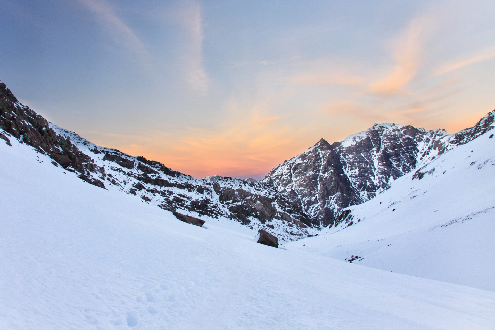 Mount Toubkal massif, the highest peak in the High Atlas range