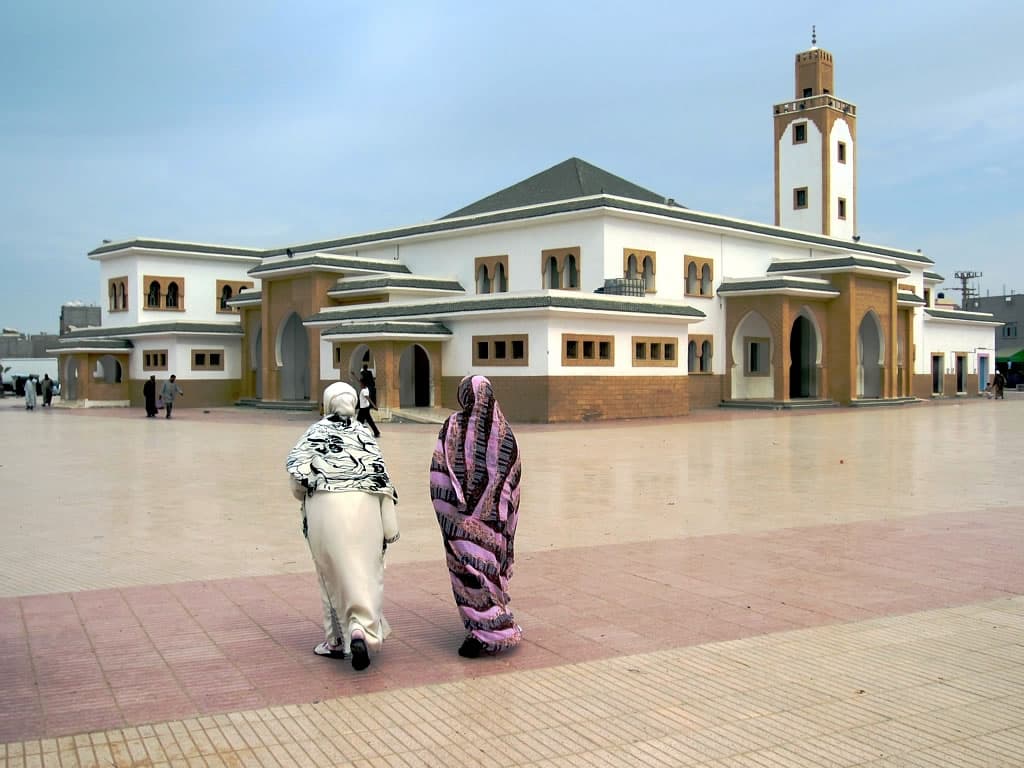 Modern mosque in a residential district of Dakhla, Morocco