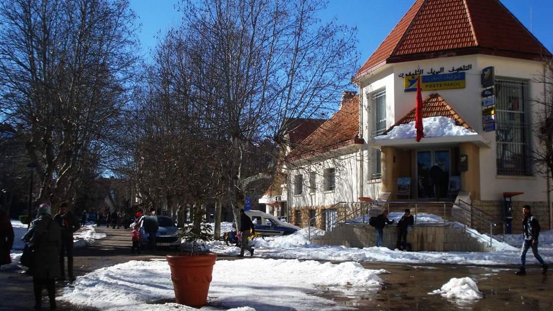 Residential streets and Alpine-style houses in Ifrane, Morocco, near the Timdiqine quarter