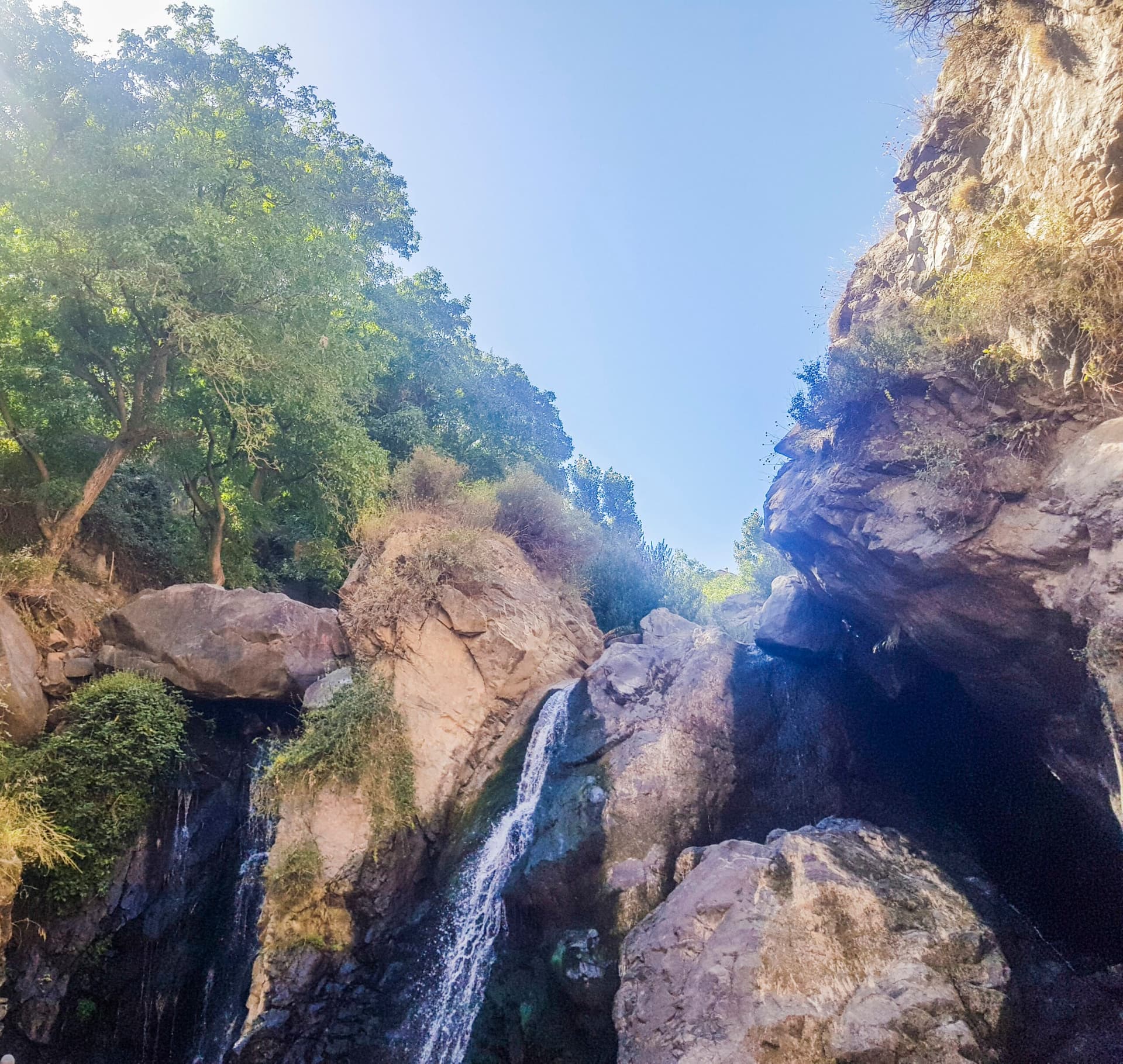 View of Imlil Waterfalls in Imlil, Morocco