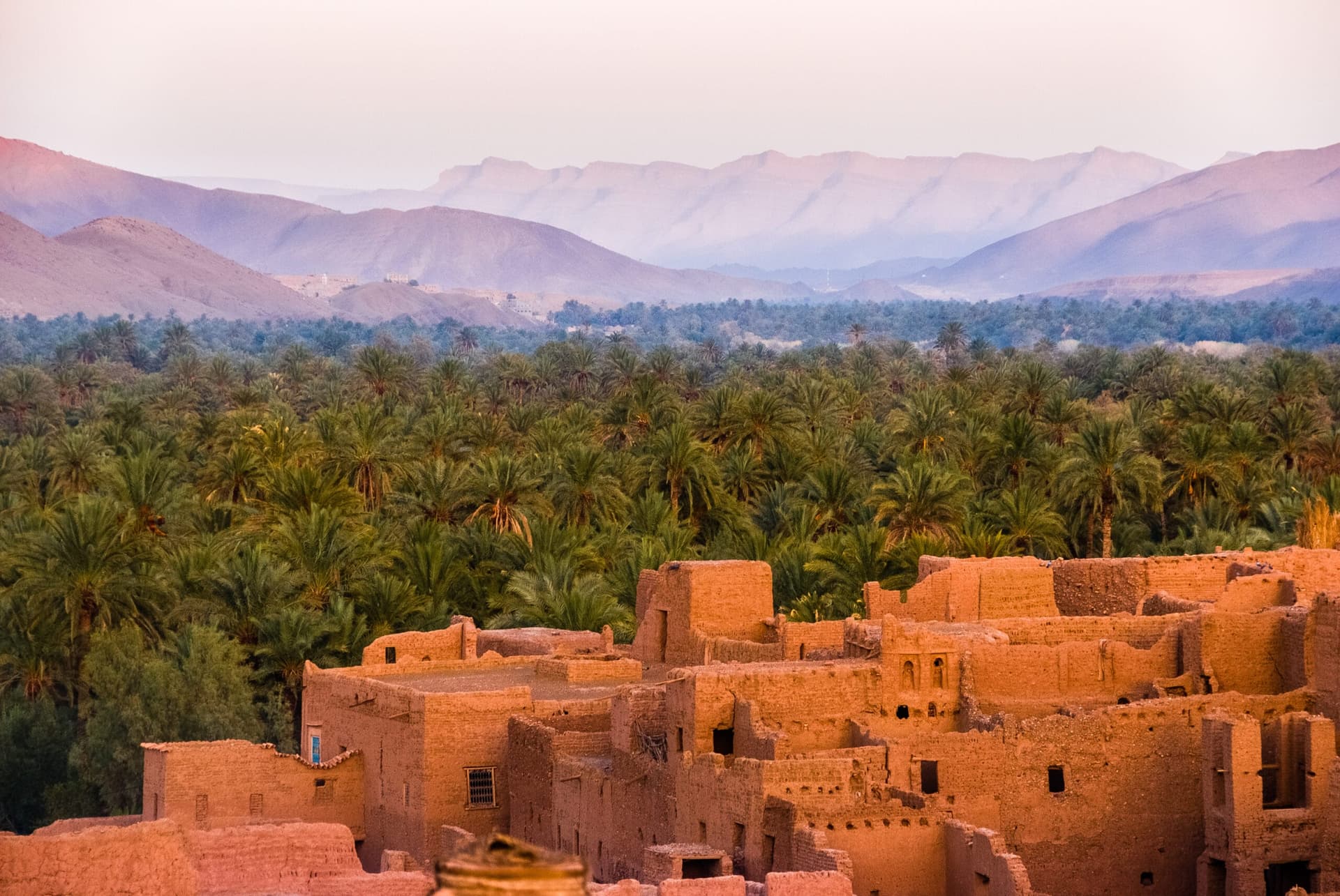View of Ksar Tamnougalt in Draa Valley, Morocco