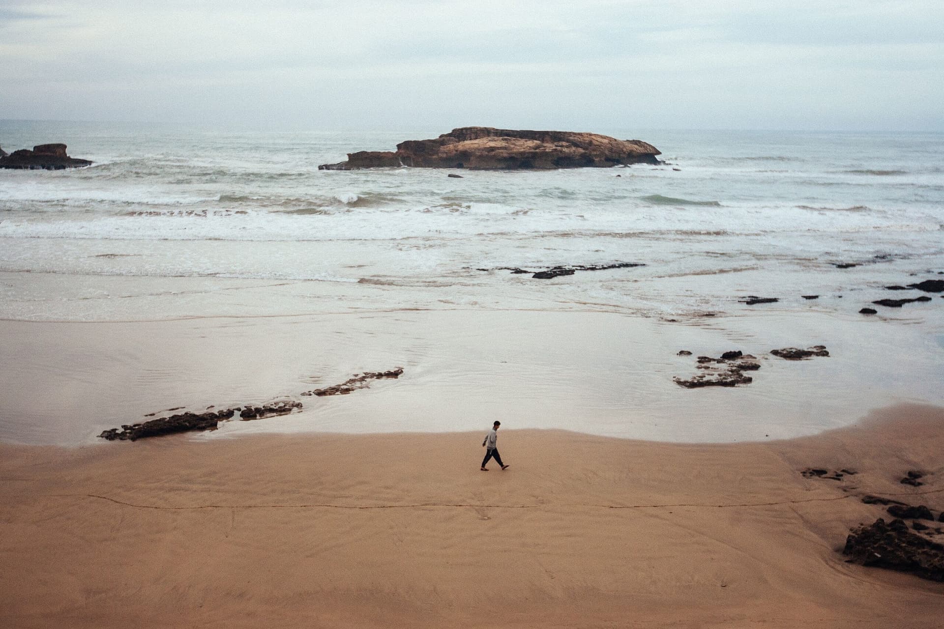 Coastal path near Bab el-Marsa harbor gate, Essaouira, Morocco