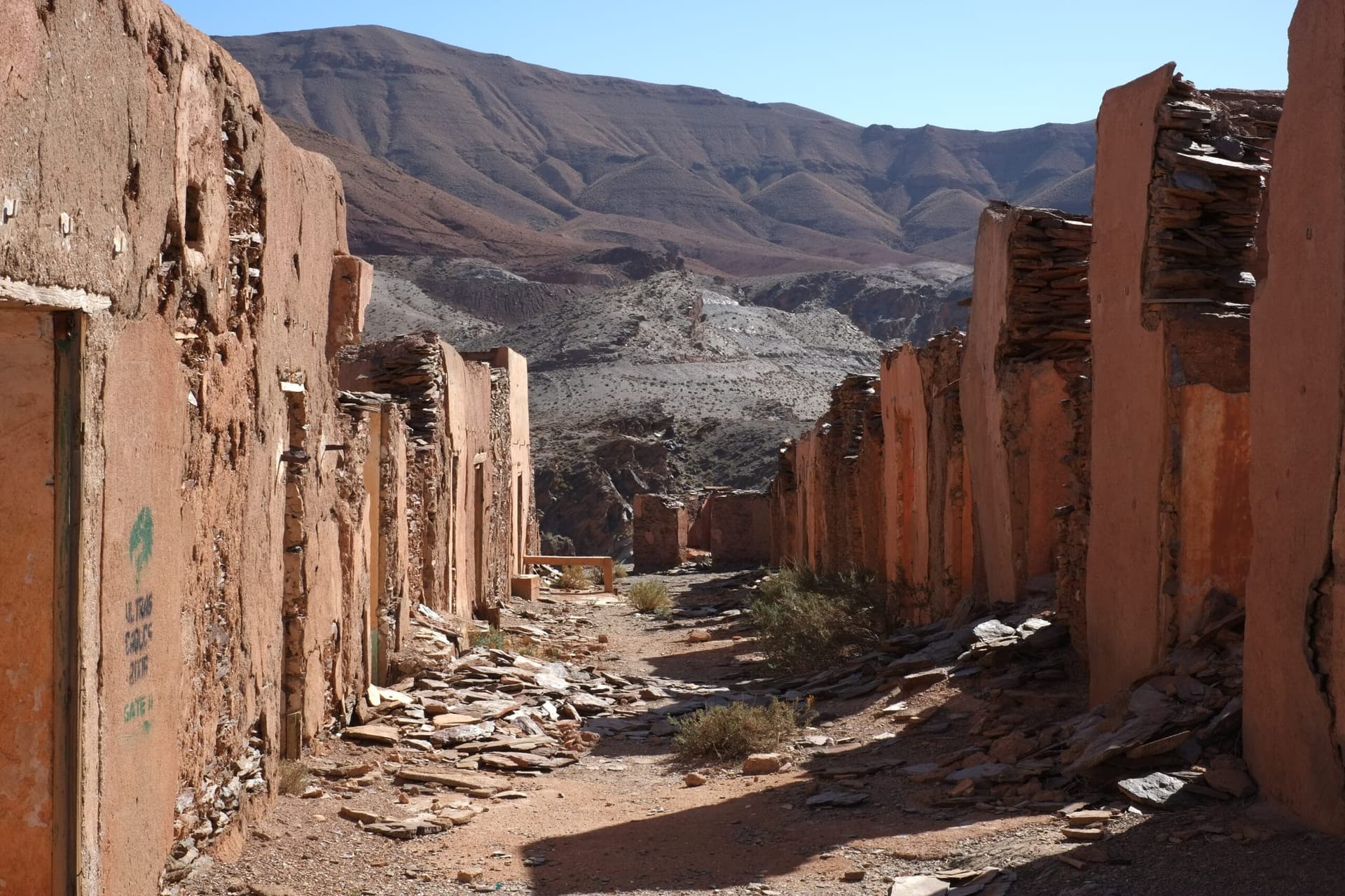 Historic miners town in the Aouli mining area near Midelt, Morocco