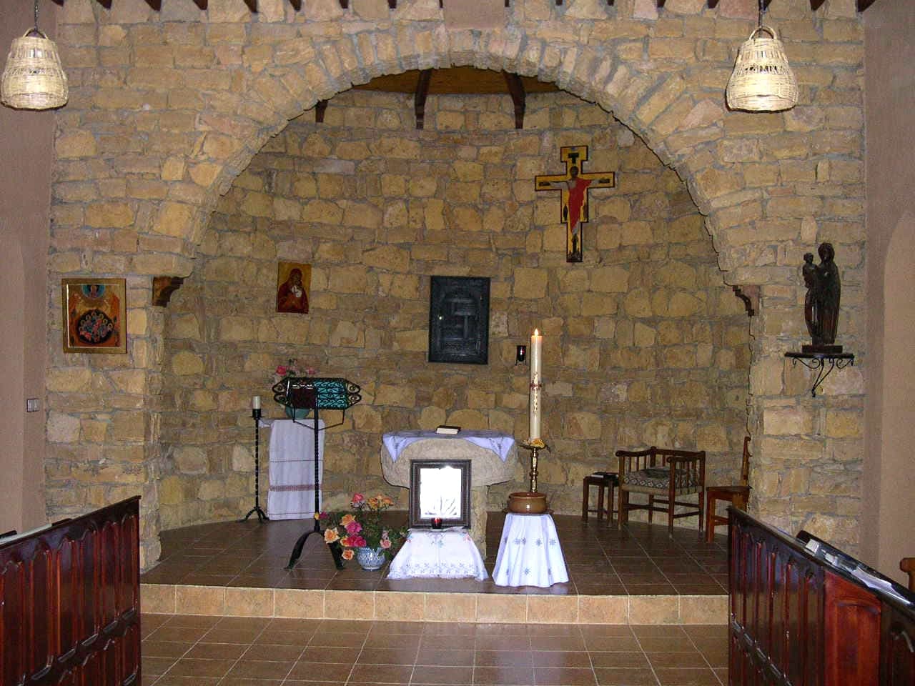 Chapel interior at the Kasbah Myriem monastery area, Midelt, Morocco