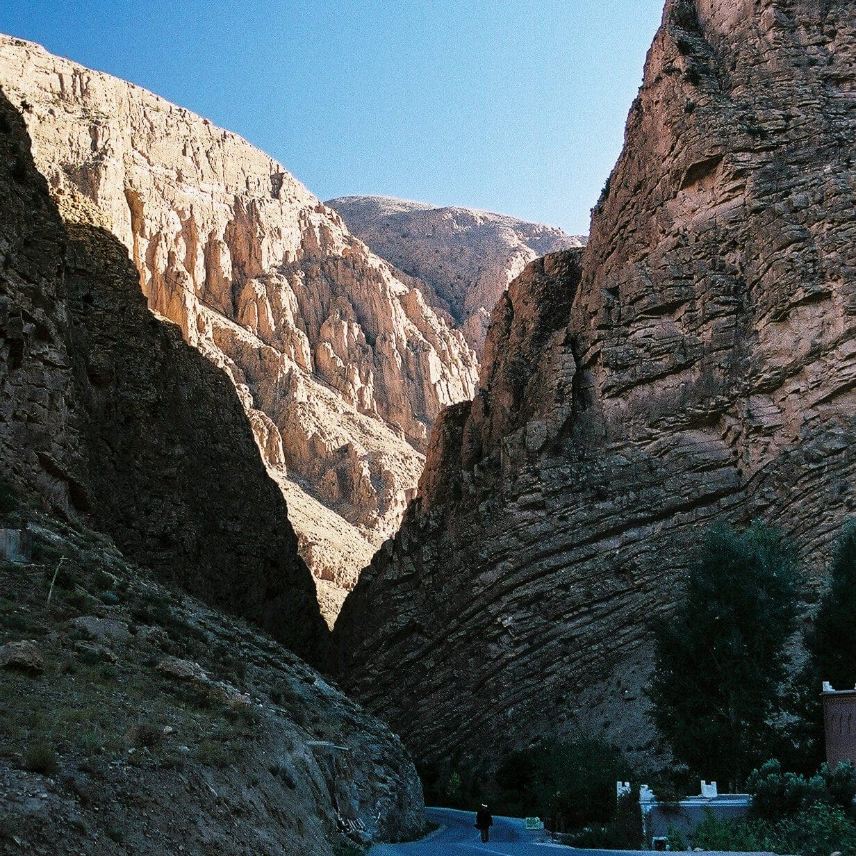 Mountain road through the upper Dades Valley near Msemrir, Morocco