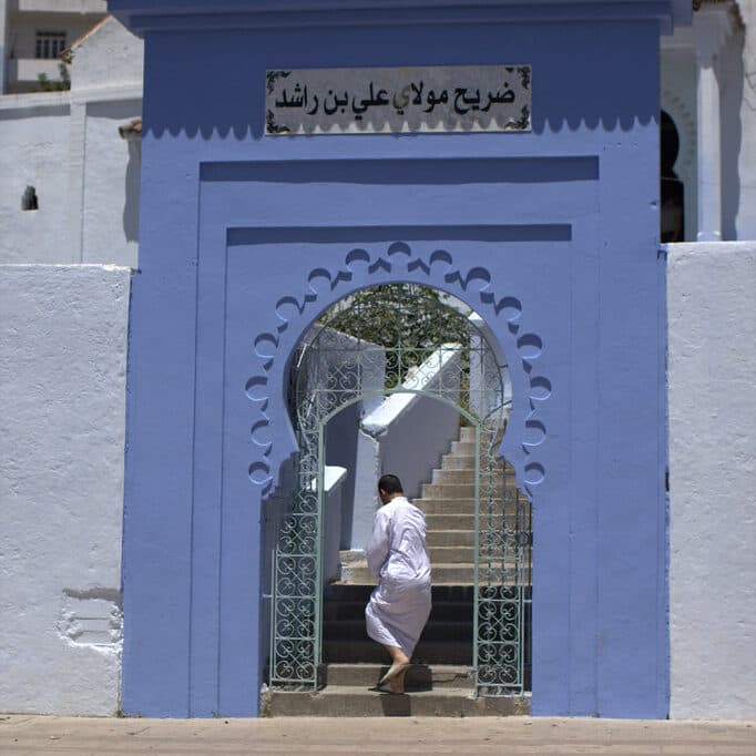 Blue-washed lane near the Bab El Ain gate in Chefchaouen