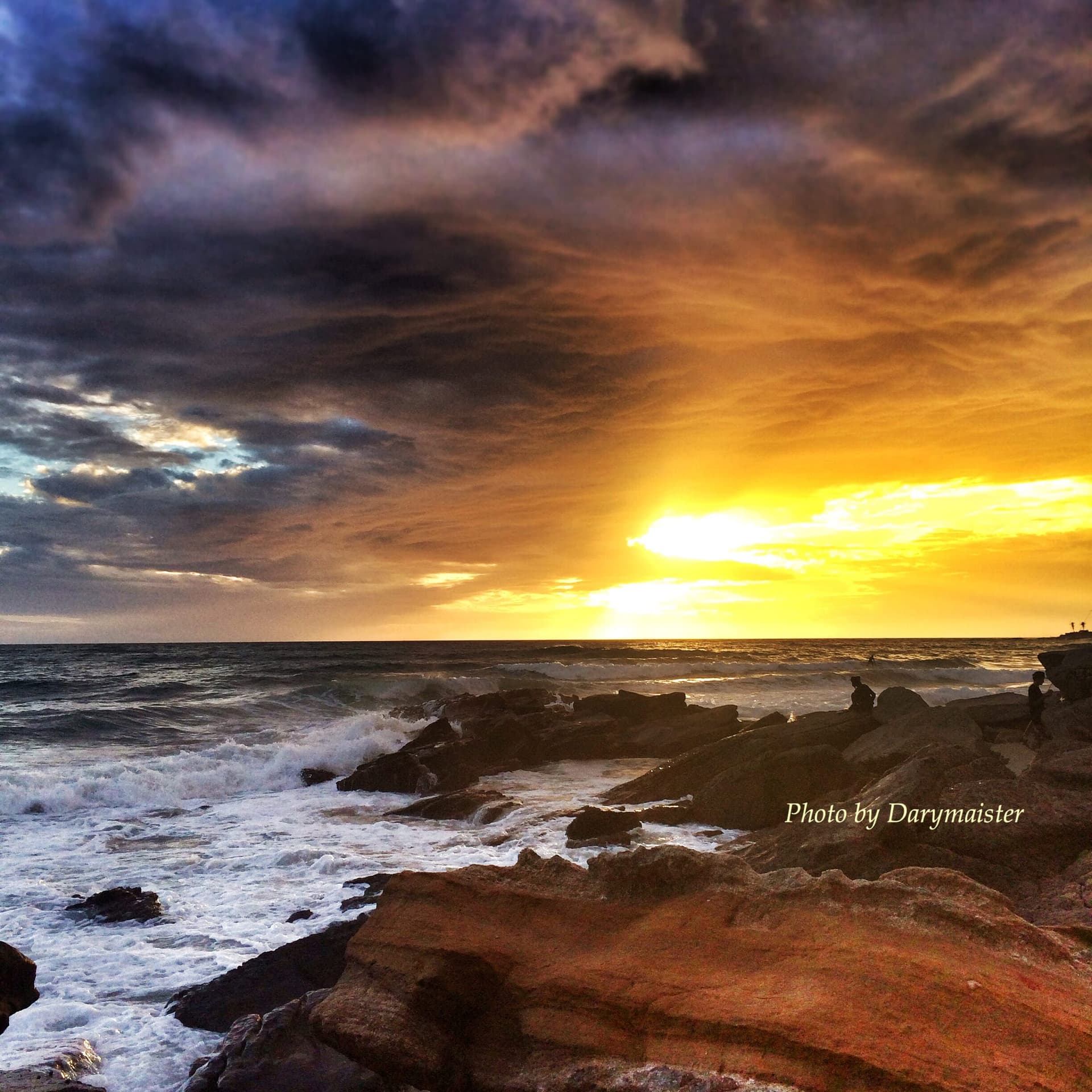 Sunset over the beach at Taghazout, Morocco