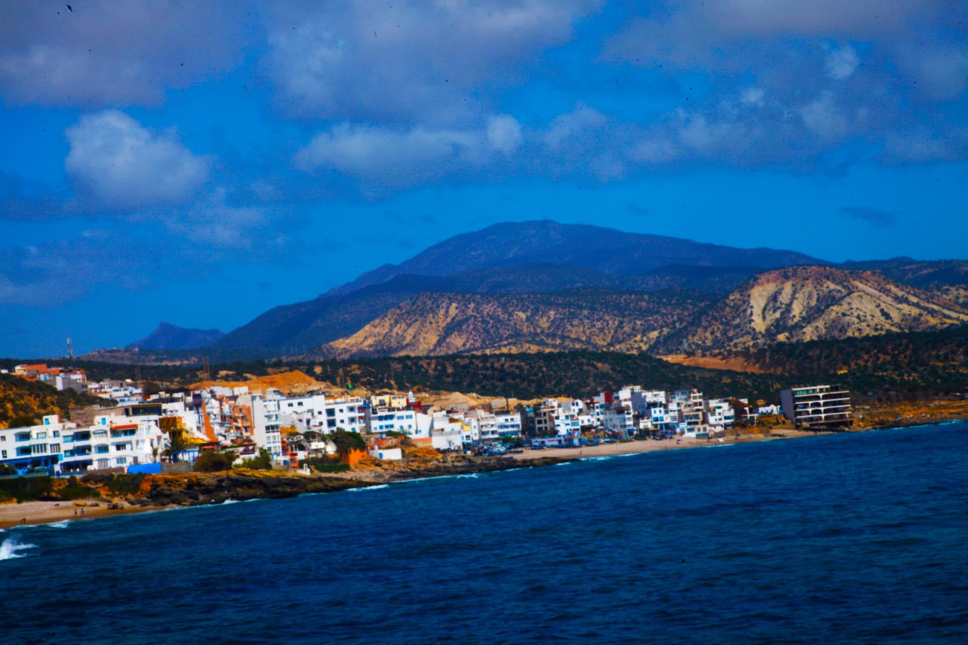 Coastal stretch near Taghazout, part of the wider Taghazout Bay area, Morocco