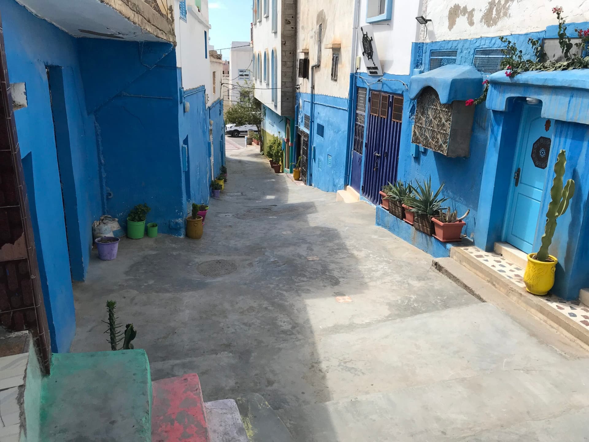 Hillside neighborhood of Taghazout near the village's northern surf area, Morocco