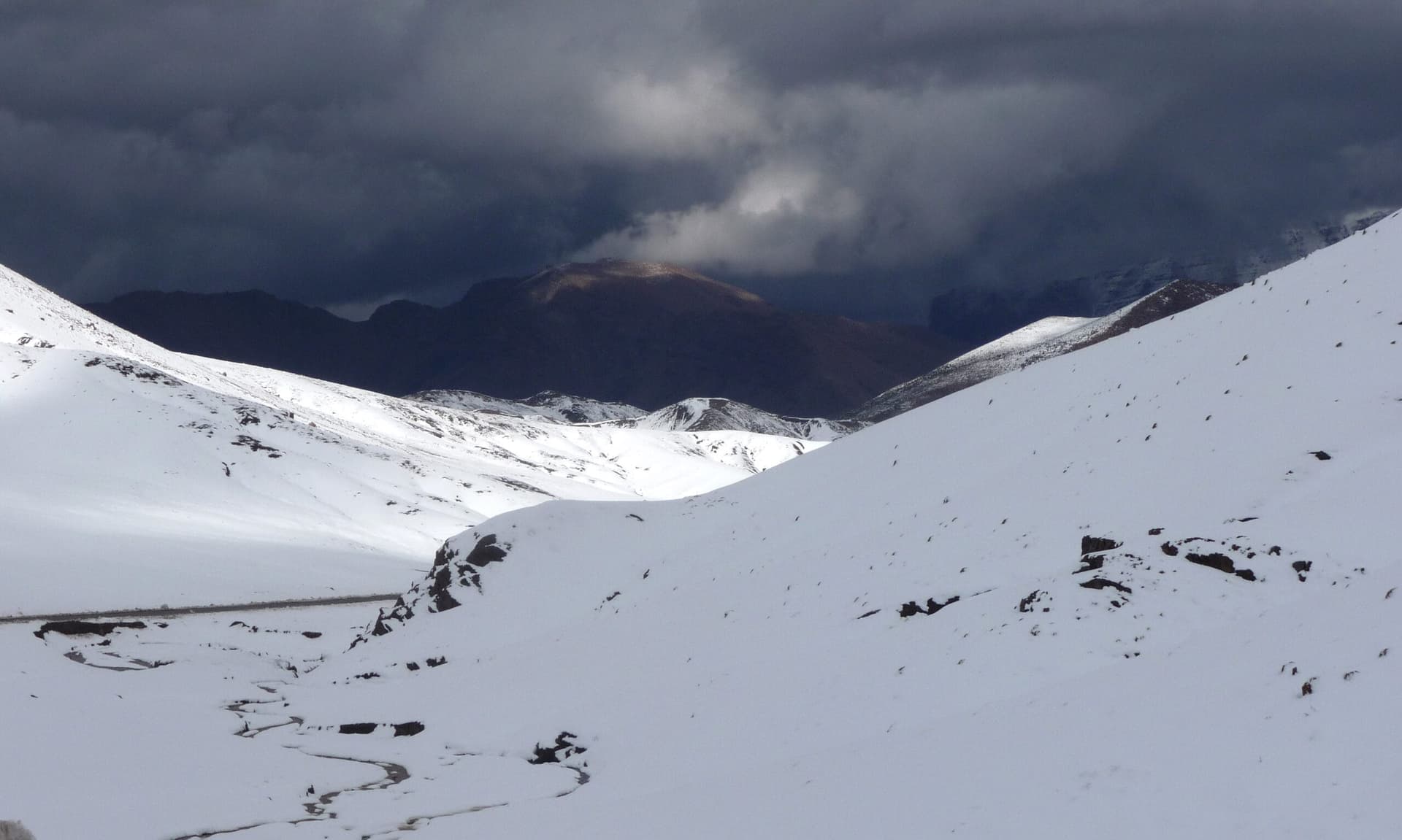 View of Tizi n’Tichka Pass in Atlas Mountains, Morocco