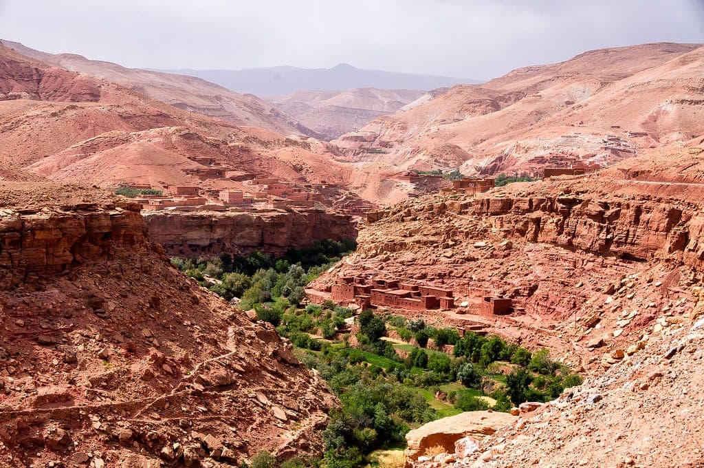 Rugged mountain landscape along the upper Dades route toward M'Semrir