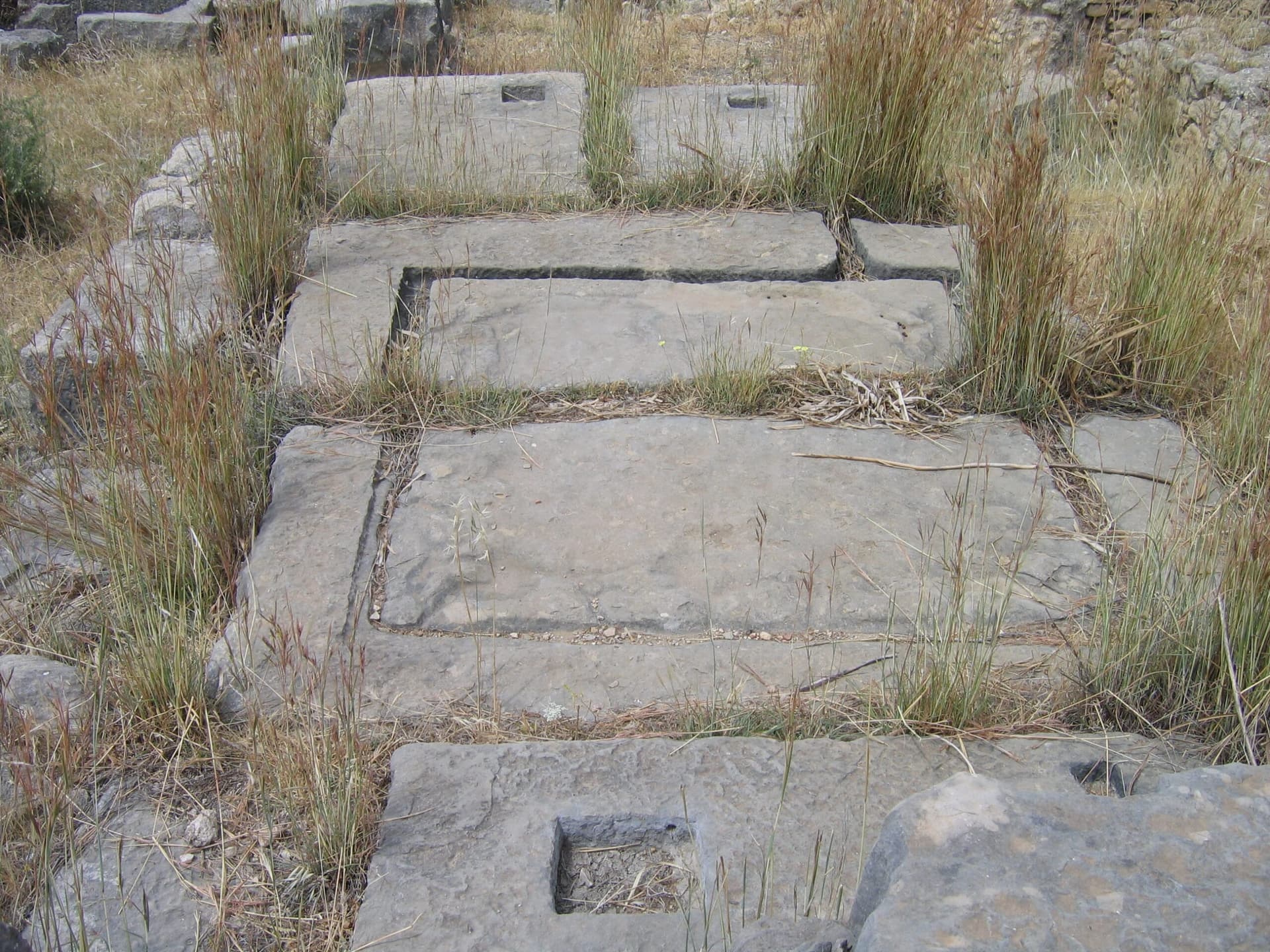 Substructure of an ancient press near the baths area of Volubilis, Morocco