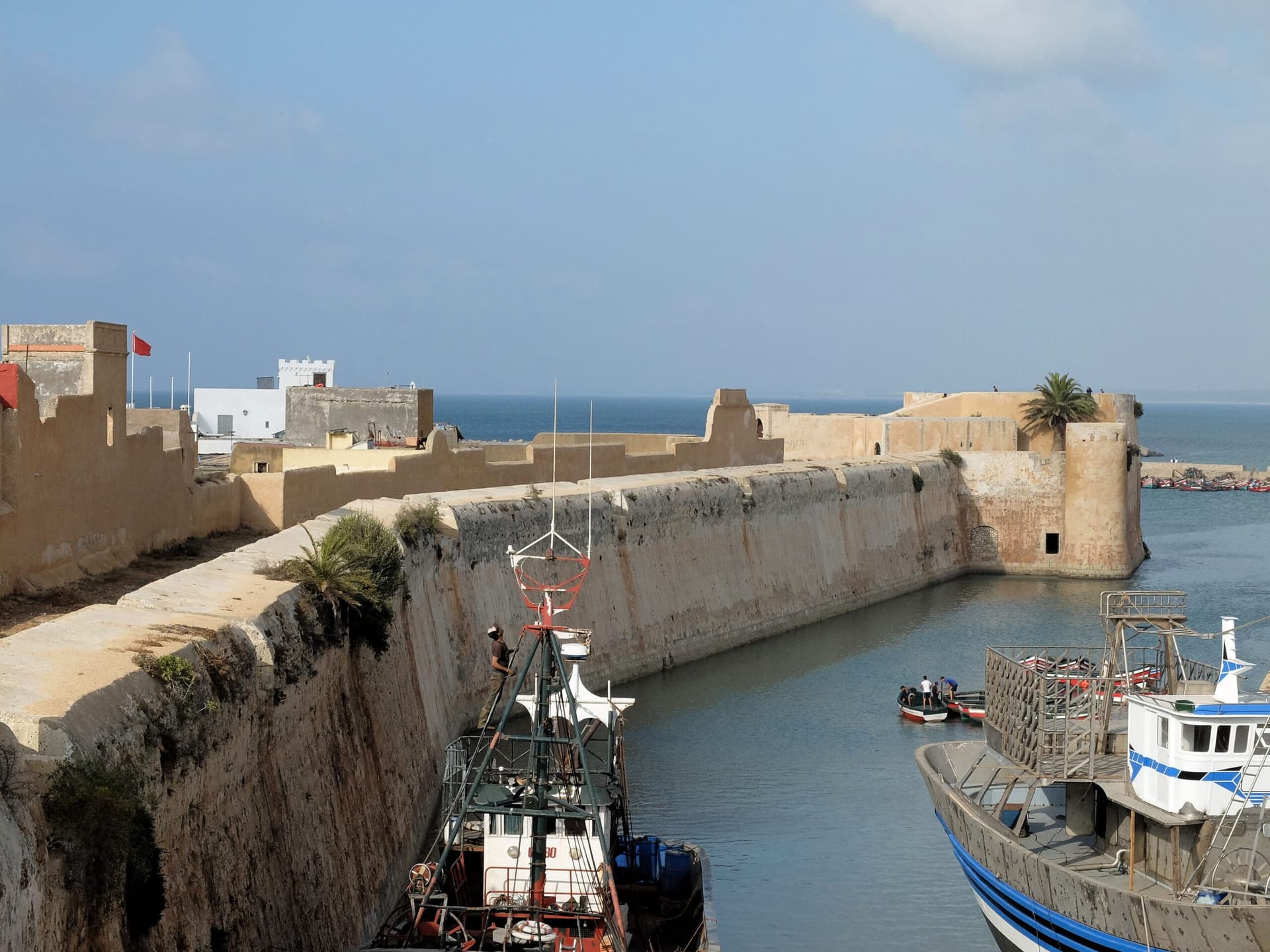 View of Working Port and Sea Gates in El Jadida, Morocco
