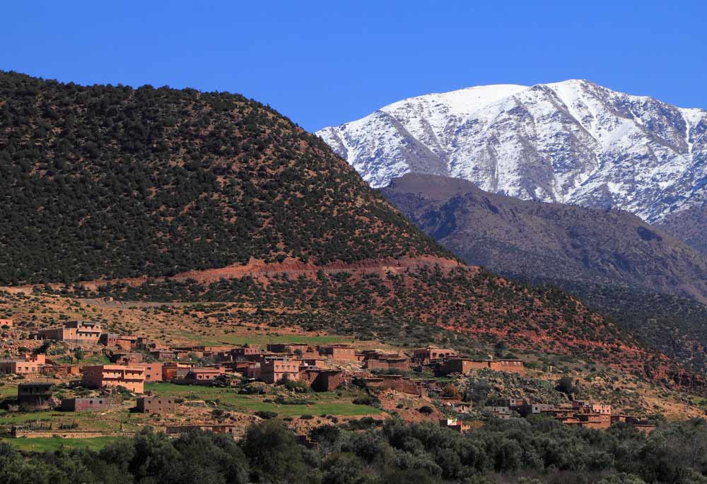 High Atlas Mountains Snow Covered Peaks