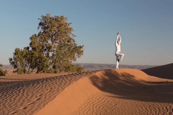 Meditating In Sahara Desert