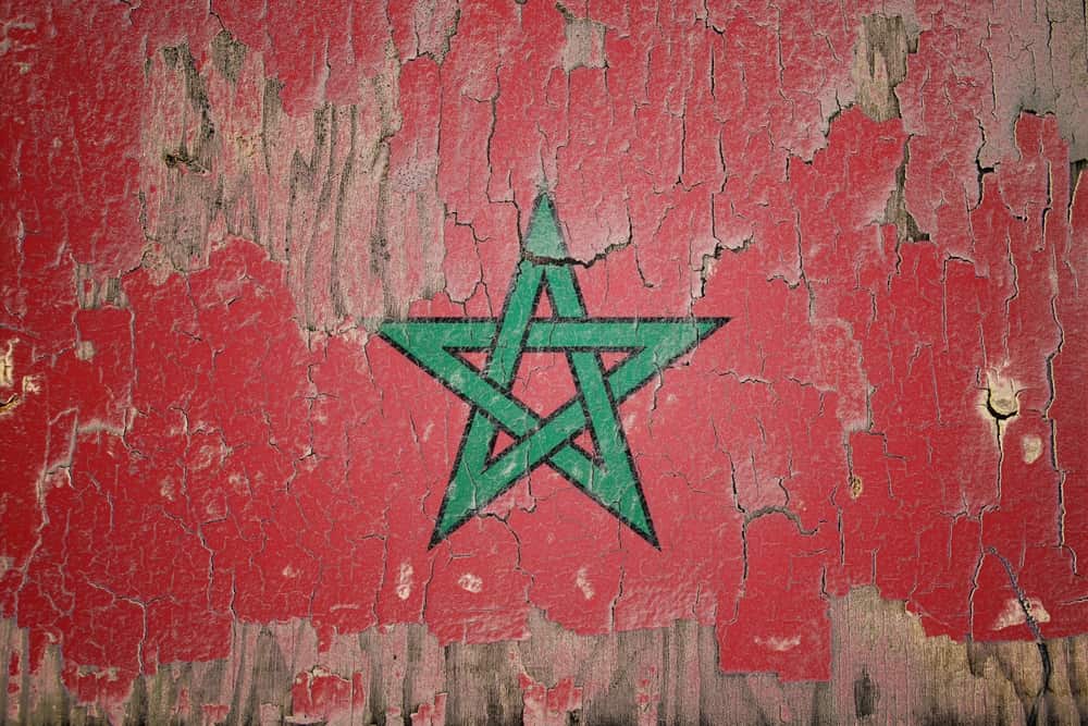 Morocco Flag And Paint Cracks