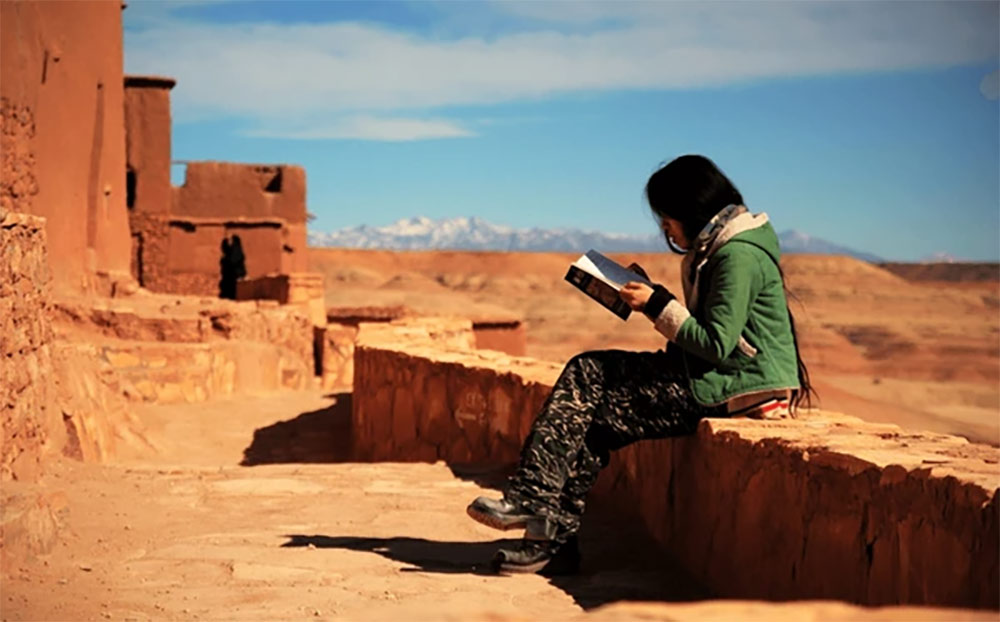 Tourist Traveler Reading A Book