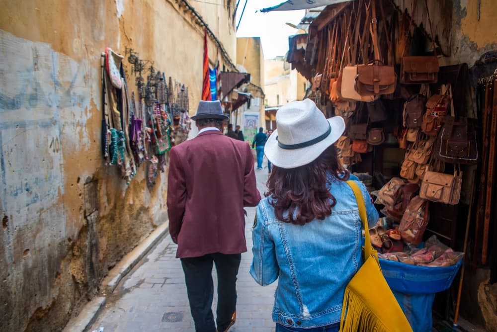 Tourists Walking In Fes