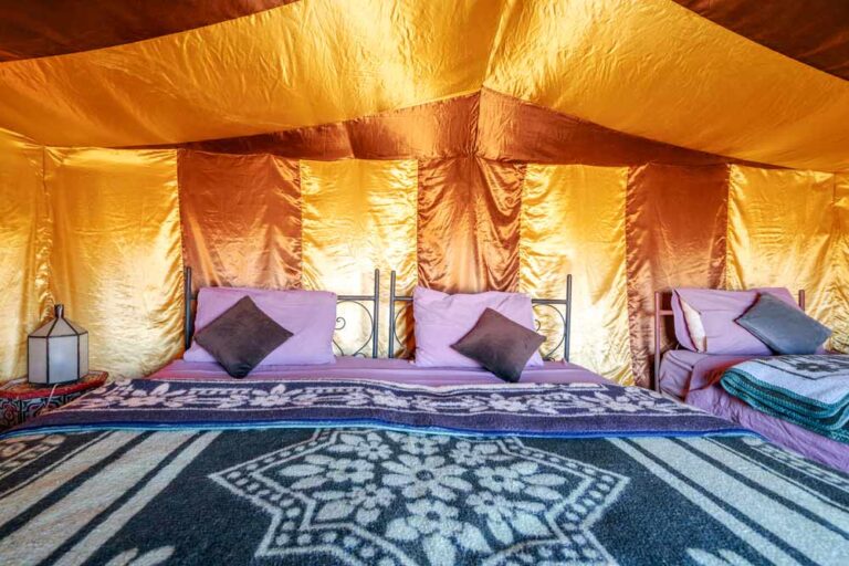 elegant tent set on Sahara desert