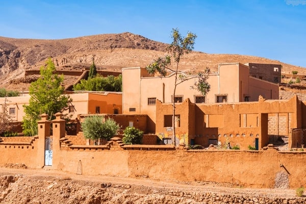 Clay Houses In Mountain Landscape In Dades Valley