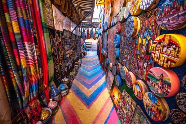 Colorful Painted Street In Fes