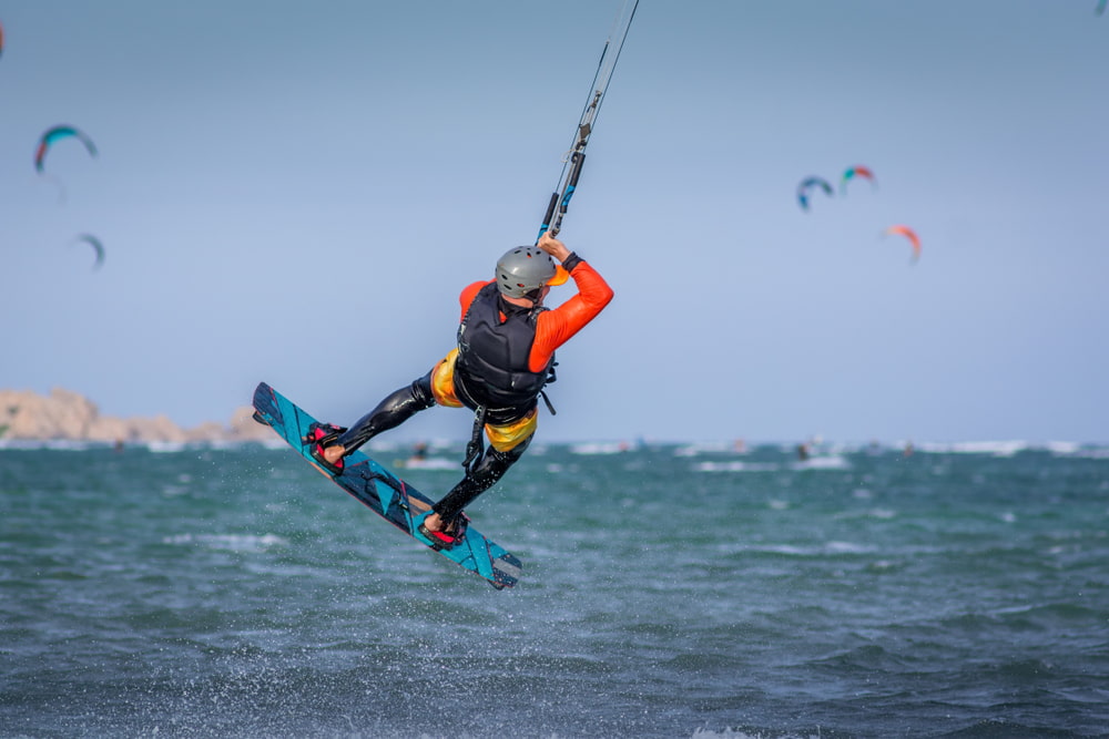 Kitesurfer Athlete Jumping