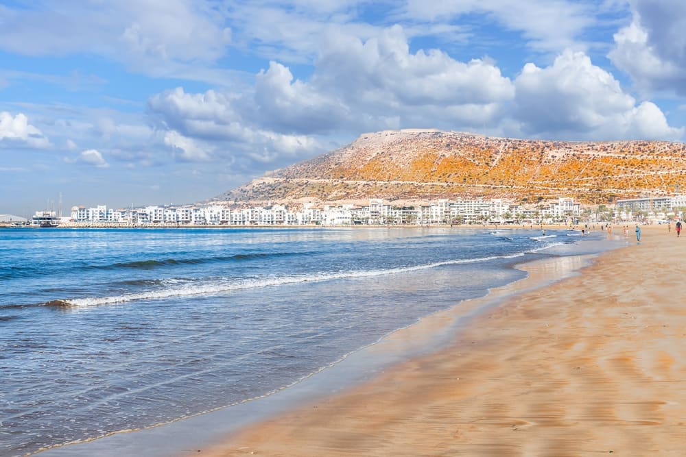 Landscape With Agadir Beach At Atlantic Coast